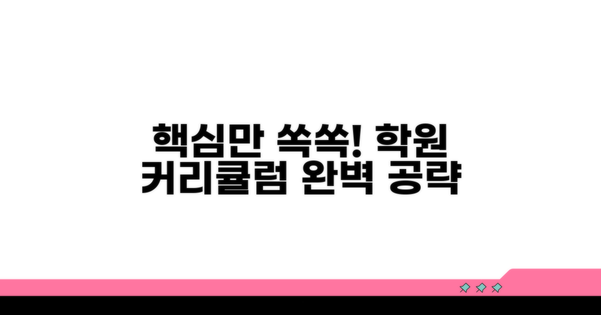 학원 커리큘럼, 핵심만 쏙쏙