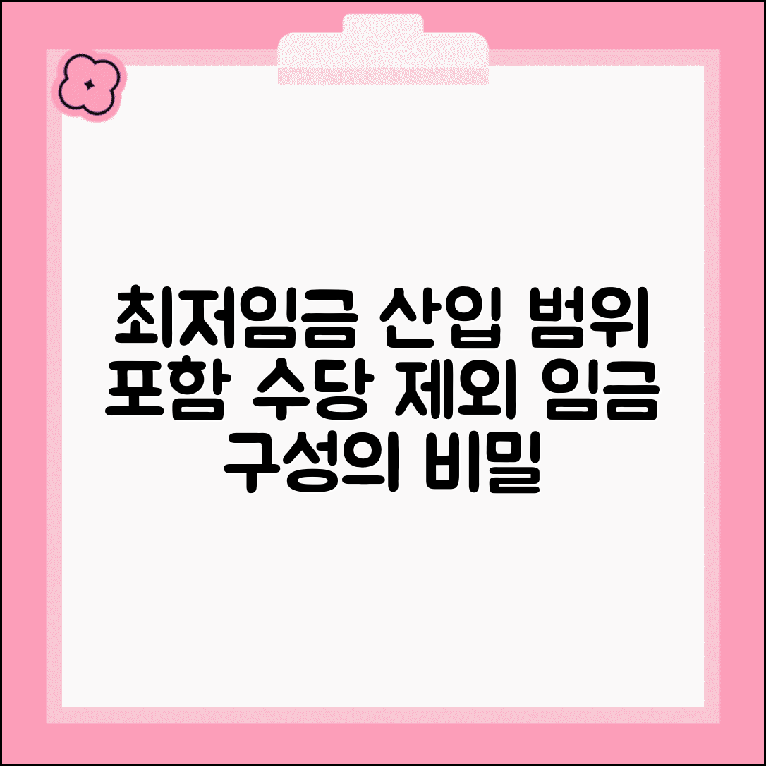 최저임금 산입 범위 | 최저임금 포함 수당 | 복리후생비 제외 | 임금 구성 요소