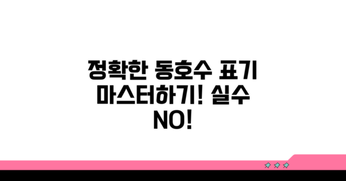 동호수 표기 정확하게 하는 법