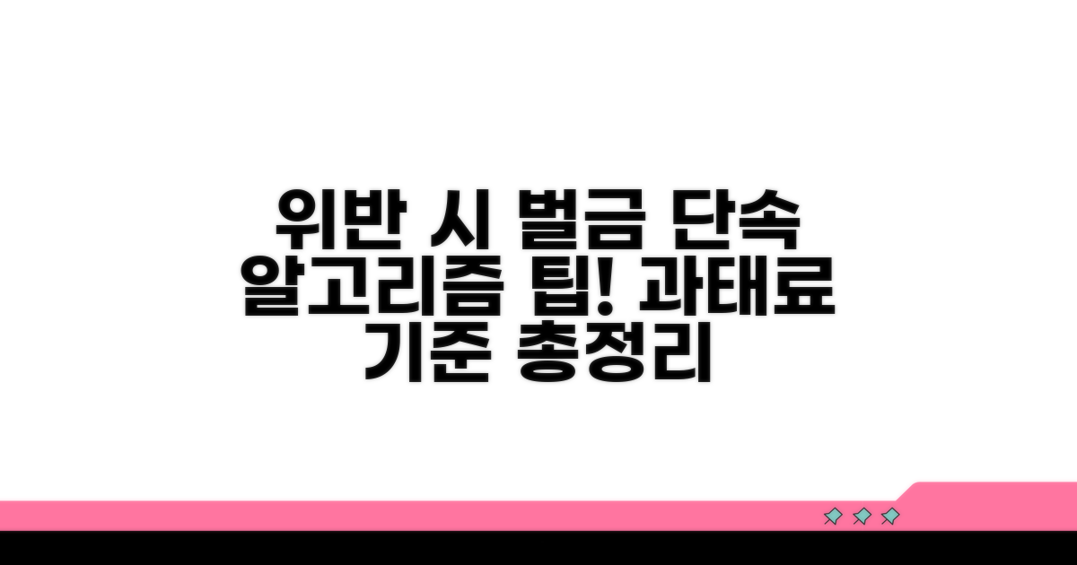 위반 시 과태료와 단속 기준 상세 안내