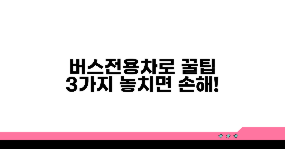 버스차로 이용, 꼭 알아야 할 꿀팁
