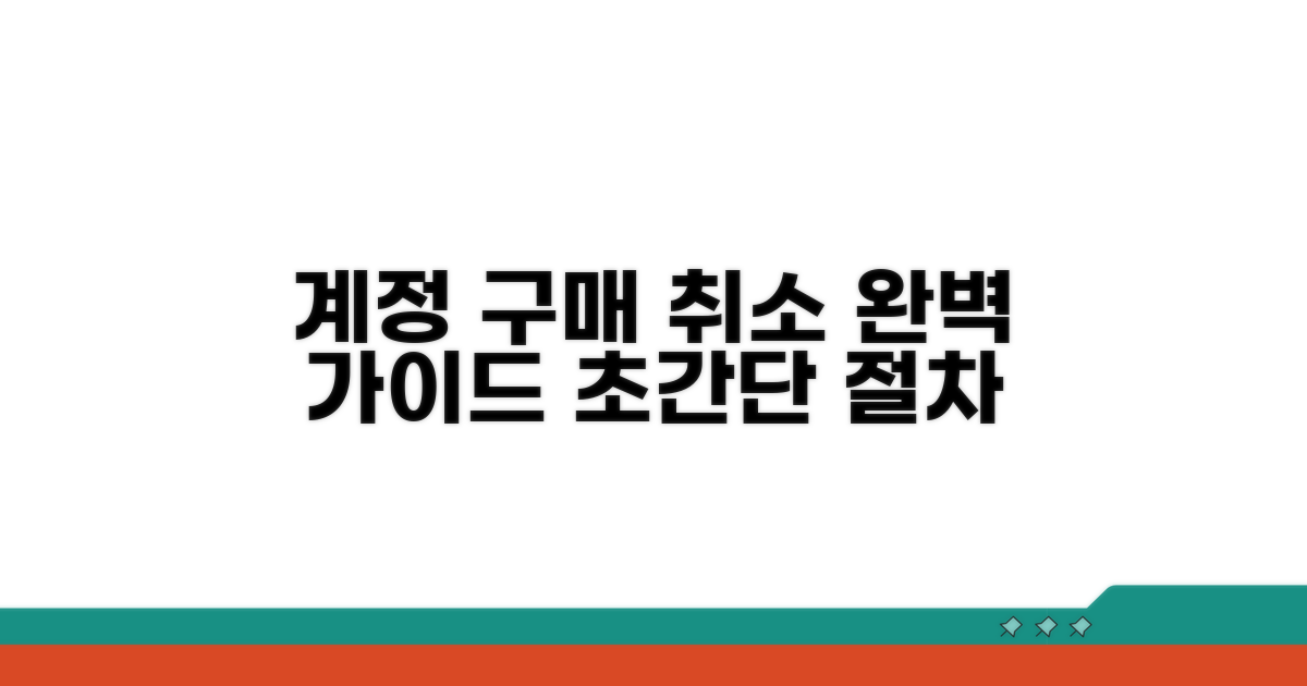계정 구매 취소, 절차 완벽 가이드