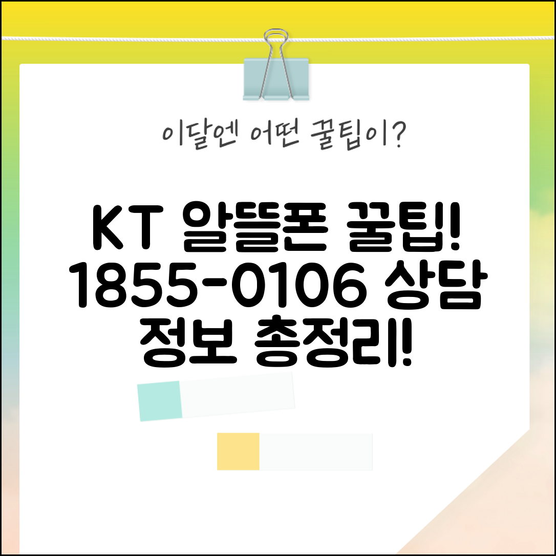 KT 알뜰폰 고객센터 1855-0106 전화번호 | 상담 방법, 이용 팁, 필수 정보 총정리