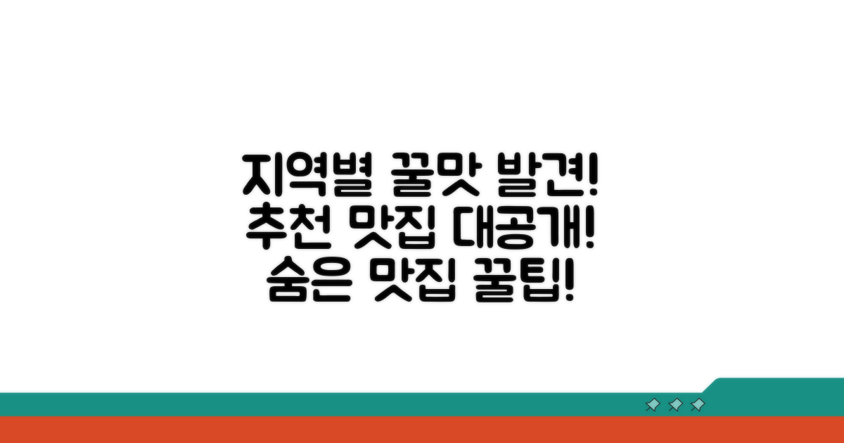 지역별 추천 맛집 리스트 공개