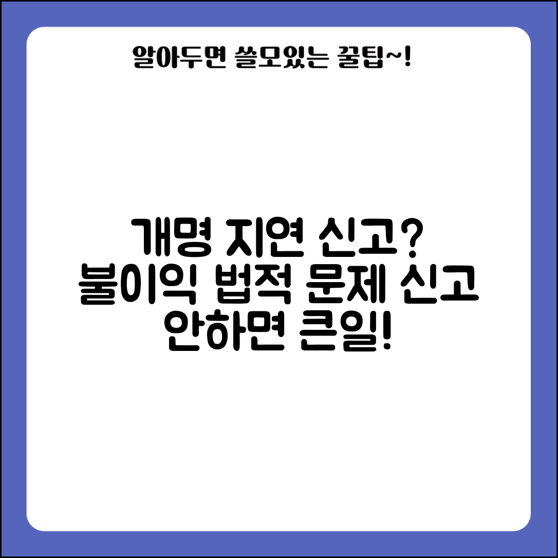 개명신고 안하면 발생하는 법적 문제 | 지연 신고의 불이익