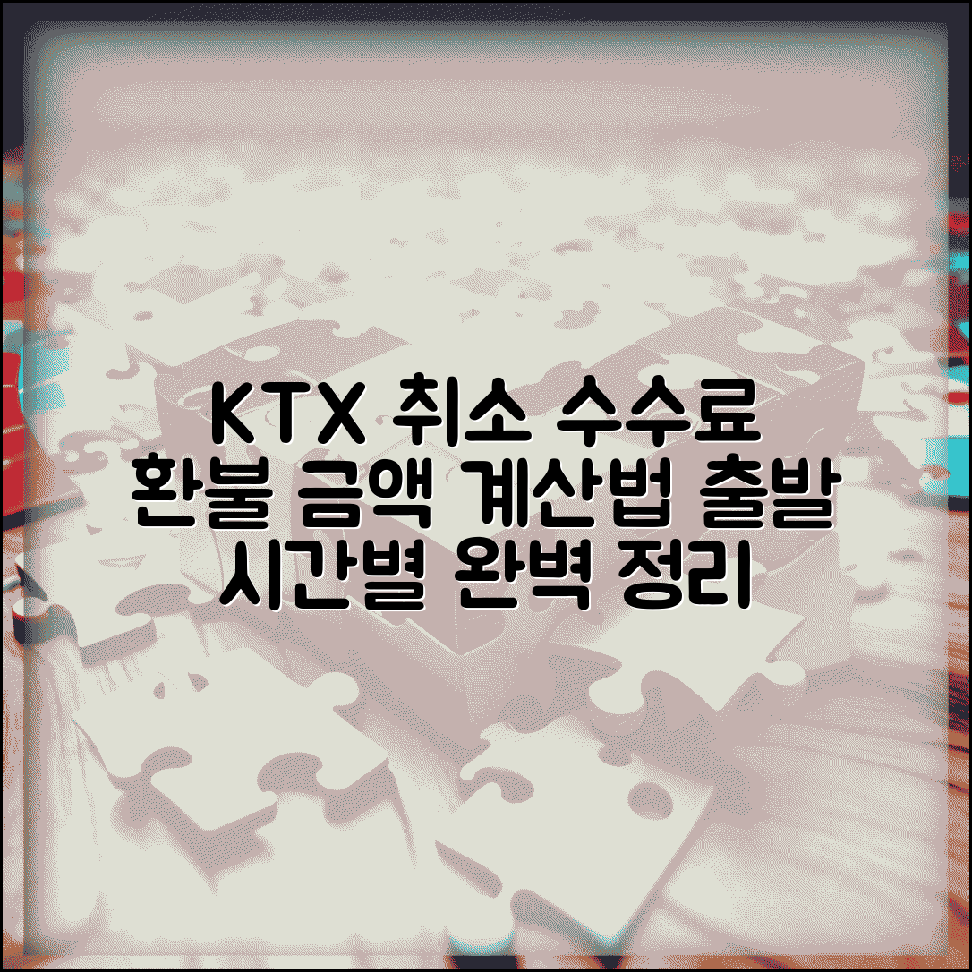 KTX 취소 수수료 기준표 완벽 정리 | 출발 시간별 취소 수수료율과 환불 금액 계산법