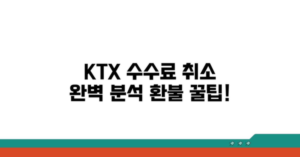KTX 취소 수수료 기준 완전 분석