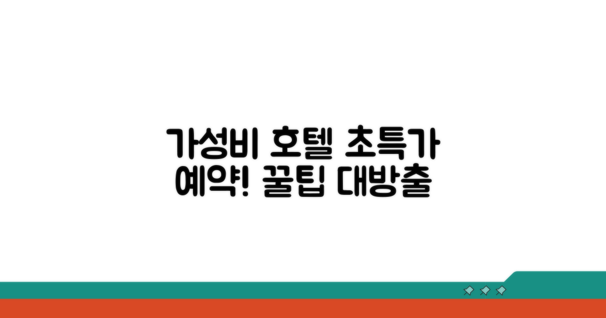 가성비 호텔 예약 꿀팁