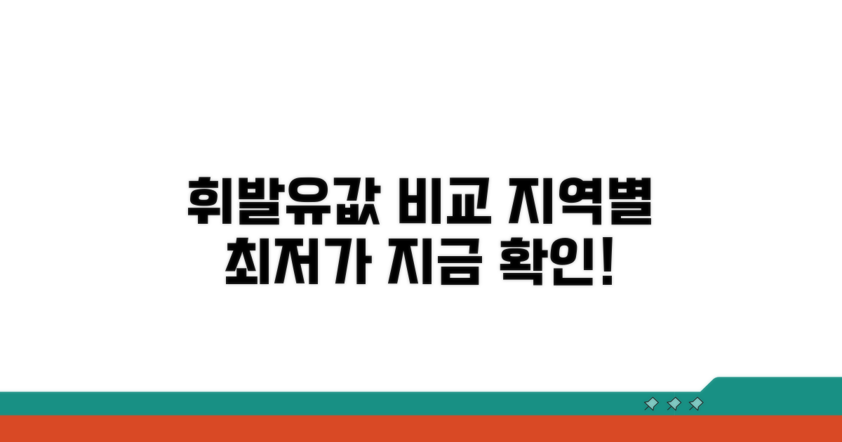 오늘 휘발유 가격 지역별 비교