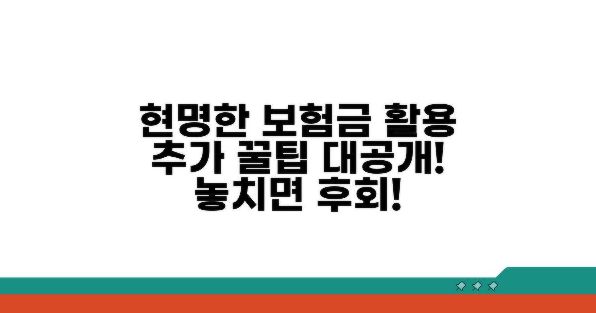현명한 보험금 활용 및 추가 팁
