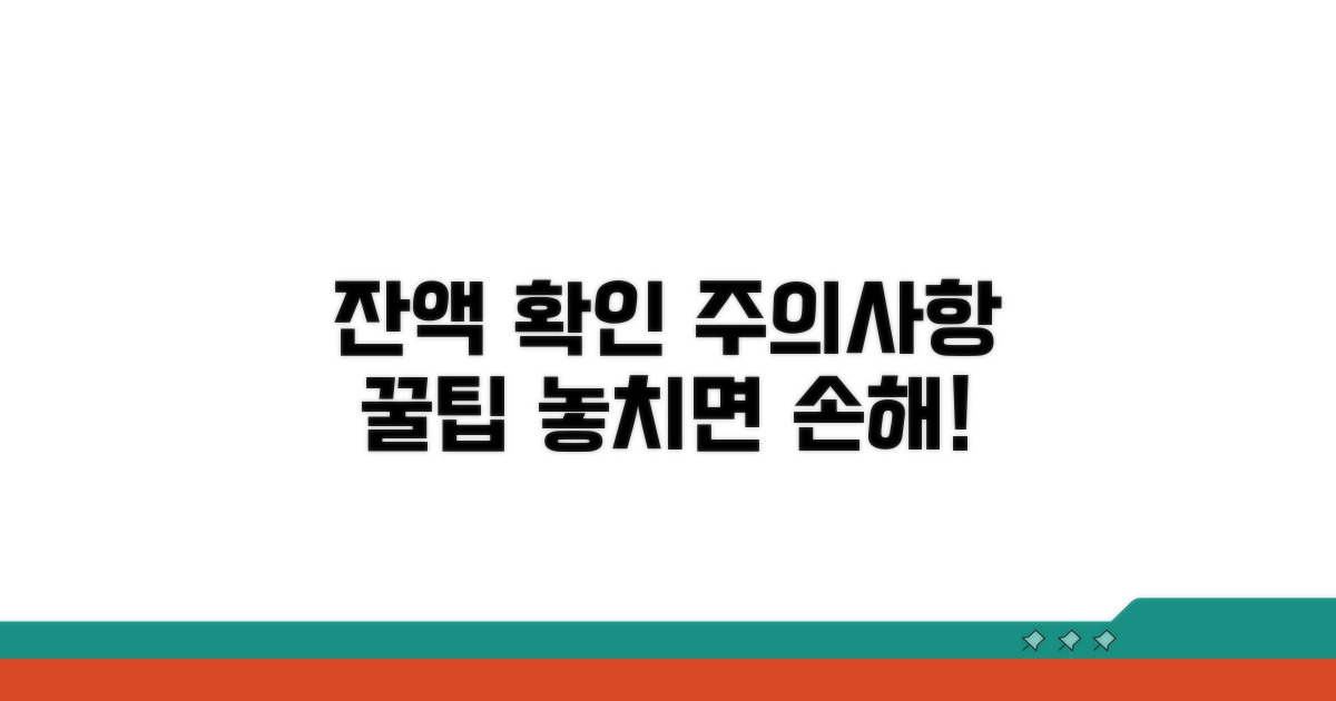 주의사항과 잔액 확인 팁