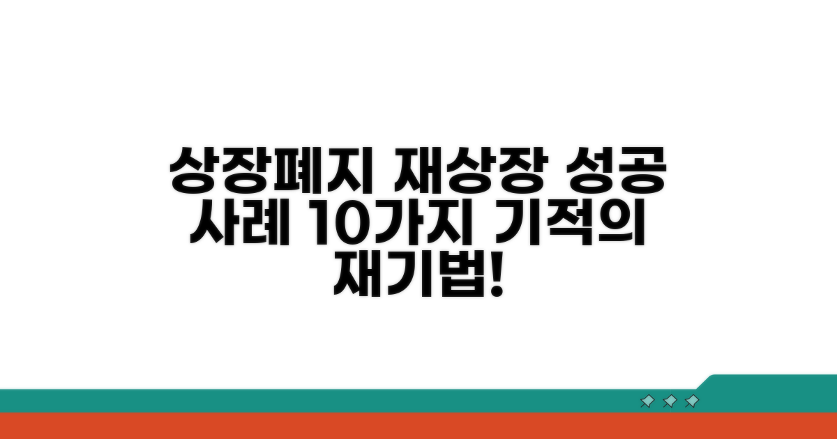 상장폐지 재상장 성공 사례 10가지
