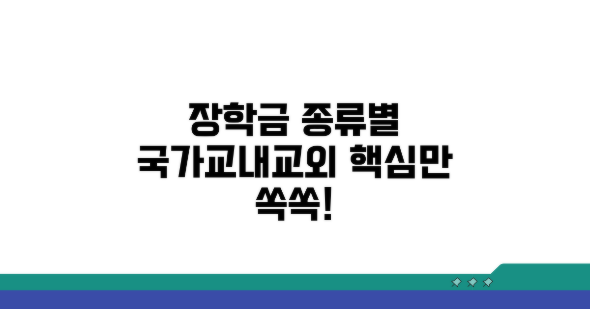 국가, 교내, 교외 장학금 종류별 특징