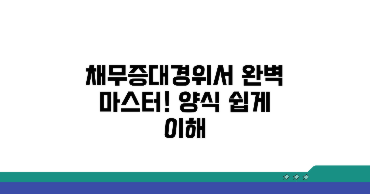 채무증대경위서 양식 완벽 이해