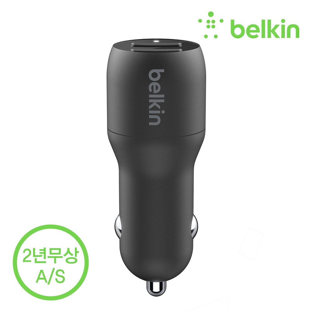 벨킨 부스트업 24W 듀얼 USB-A 차량용 충전기 시거잭 CCB001bt 아이폰 갤럭시 S26 S25 Z플립 폴드 호환 상세 이미지 2