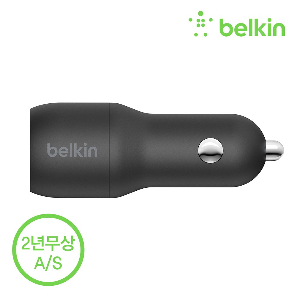 벨킨 부스트업 24W 듀얼 USB-A 차량용 충전기 시거잭 CCB001bt 아이폰 갤럭시 S26 S25 Z플립 폴드 호환 상세 이미지 1