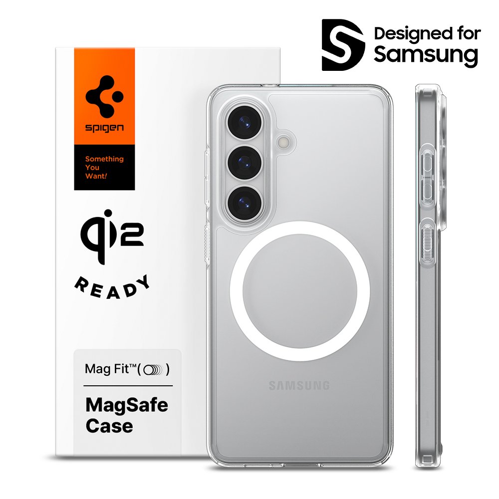 Qi2 인증 슈피겐 갤럭시 맥세이프 케이스 에어스킨하이브리드맥핏 클리어화이트, 갤럭시S26 플러스 상세 이미지 1