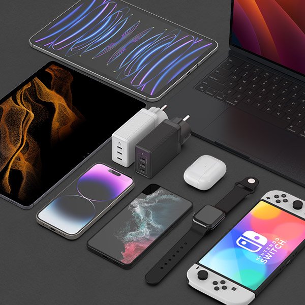 USB PD 100W PPS GaN 접지 멀티 초고속 충전기 GS710 화이트 상세 이미지 1