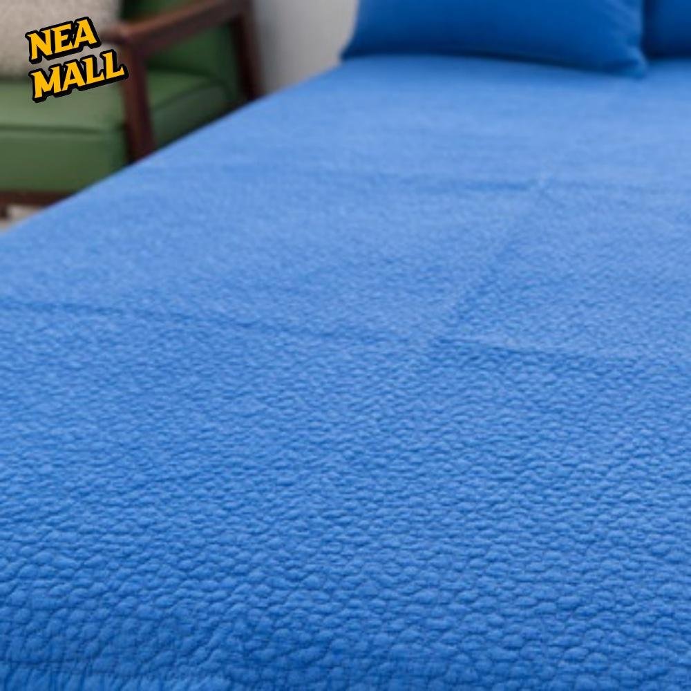 블루 순면 여름이불 무지 순면 워싱 여름패드 상세 이미지 1
