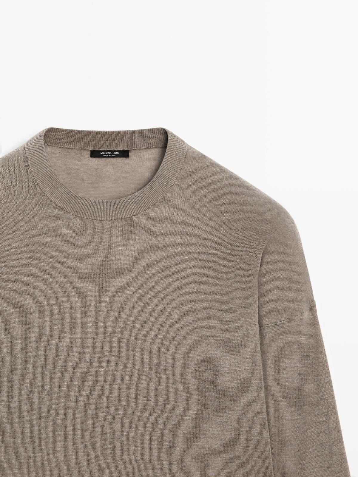 마시모두띠 오버핏 울 혼방 라운드넥 니트 스웨터 5675/584 MOLE BROWN 상세 이미지 2