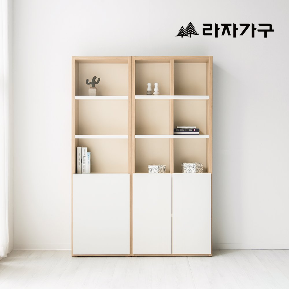 라자가구 메이 거실 서재 다용도 모듈 선반 수납 책장 600, 5단, 그레이 상세 이미지 1