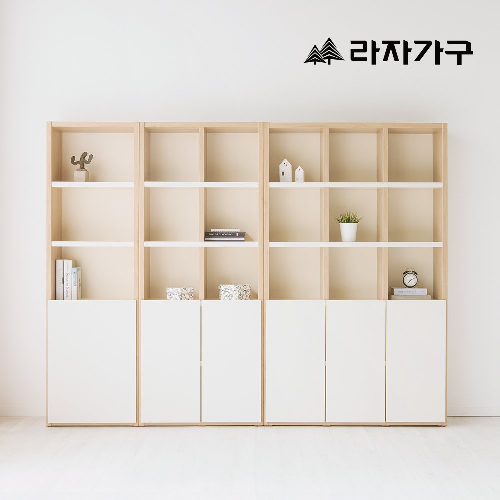 라자가구 메이 거실 서재 다용도 모듈 선반 수납 책장 600, 5단, 그레이 상세 이미지 1