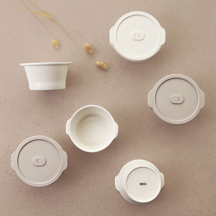 도자기 밥용기 냉동밥 보관 용기 세라믹 온기 전자렌지용 밀폐 소분 보관 2P 상세 이미지 2