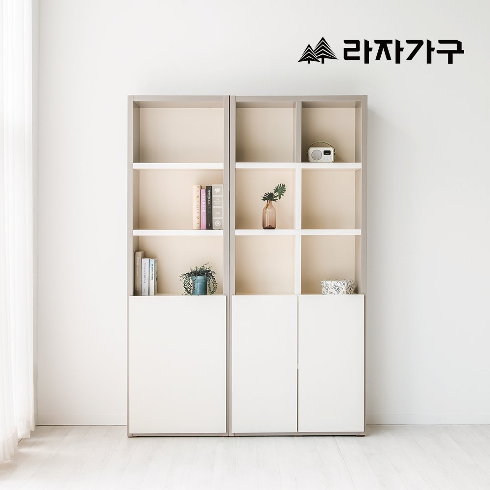 라자가구 메이 거실 서재 다용도 모듈 선반 수납 책장 600, 5단, 그레이 상세 이미지 2