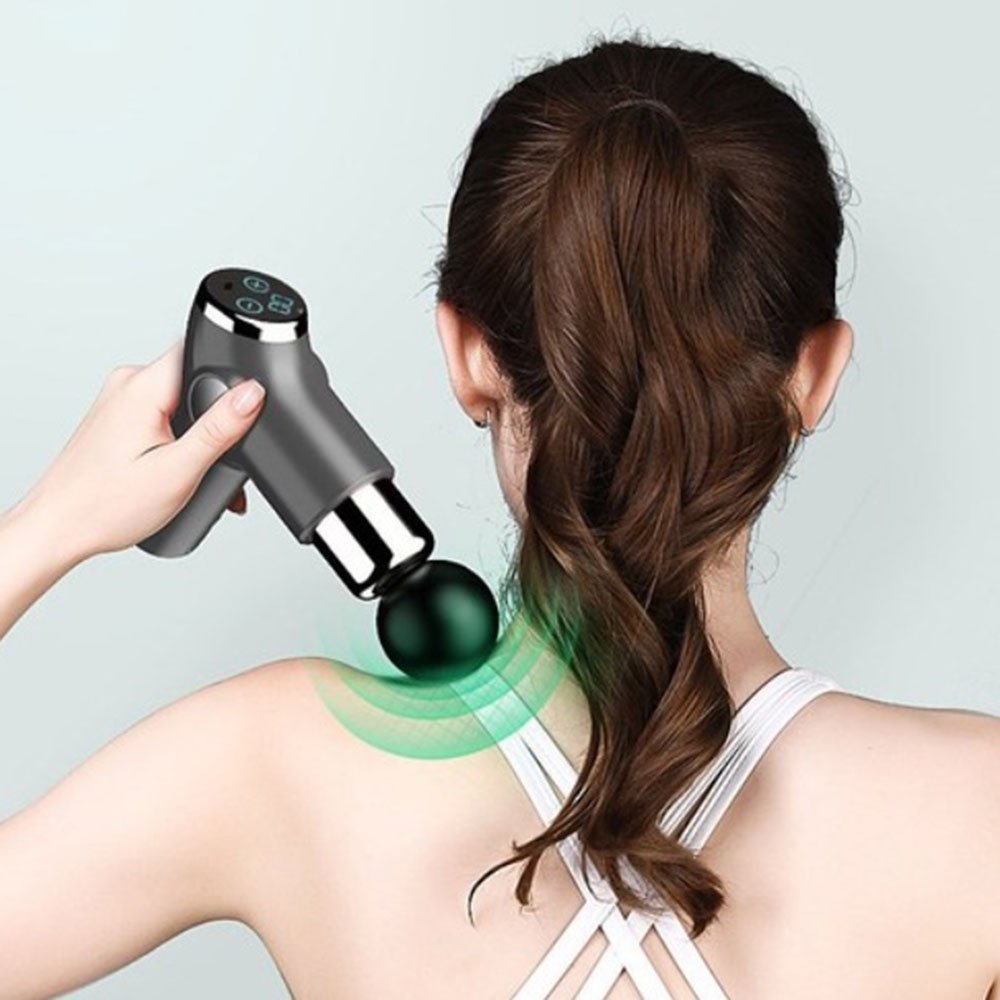 무선 초경량 미니 전동 마사지건 4가지헤드지압 힐링 전신 자동 마사지 건 상세 이미지 1