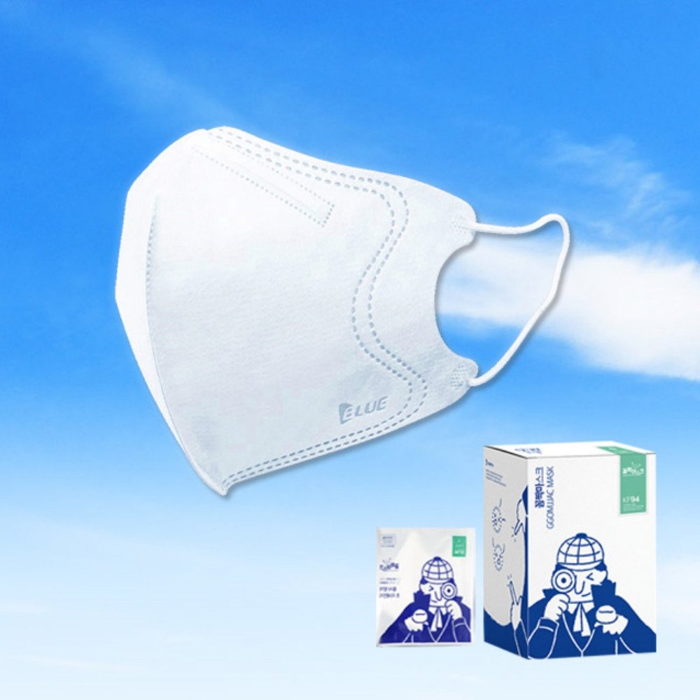 국내산 KF94마스크 꼼짝마스크 50매 대형 블루인더스 새부리형 숨쉬기편한 겨울마스크 상세 이미지 1