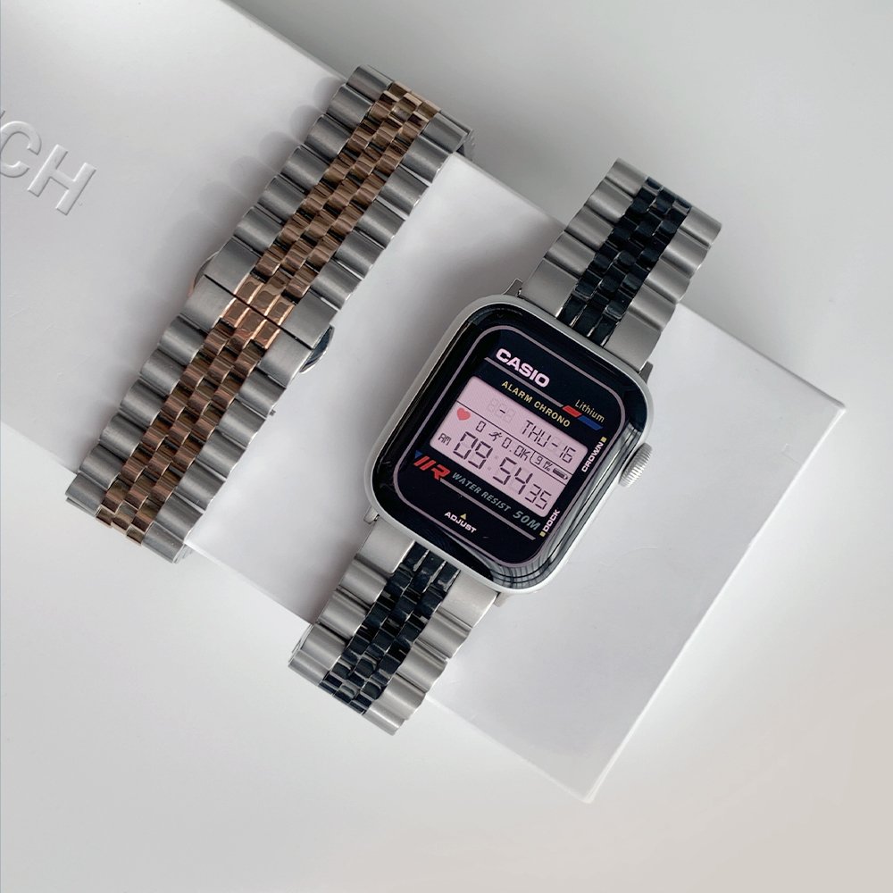 애플워치 8 7 6 SE 2 스포츠루프 나일론 스트랩 줄질 밴드 42 44 45 49 mm 상세 이미지 2