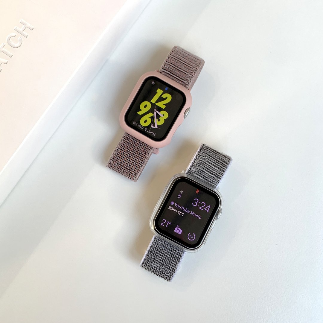 애플워치 8 7 6 SE 2 스포츠루프 나일론 스트랩 줄질 밴드 42 44 45 49 mm 상세 이미지 2