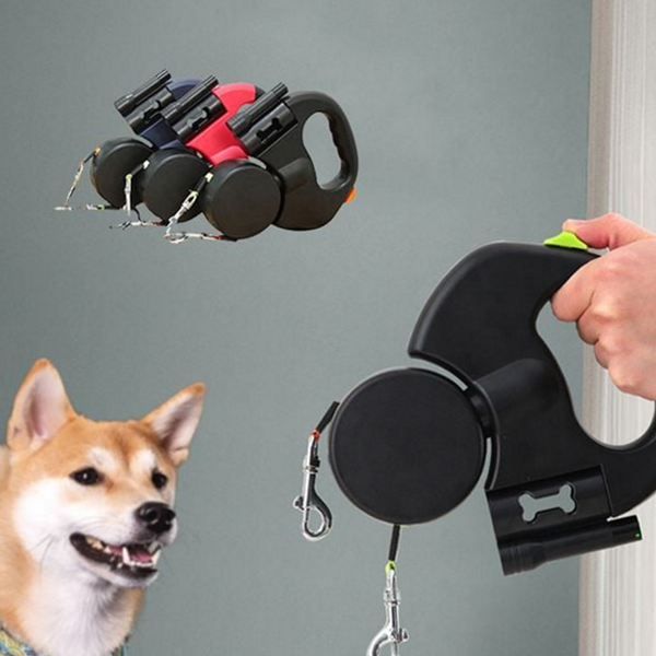 두마리 강아지 자동 리드 줄 이중 강아지산책 산책줄 야간 반려견 상세 이미지 1