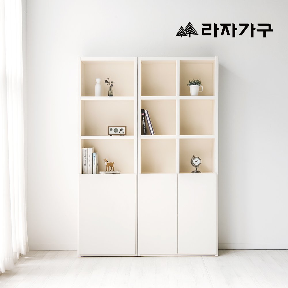 라자가구 메이 거실 서재 다용도 모듈 선반 수납 책장 600, 5단, 그레이 상세 이미지 2