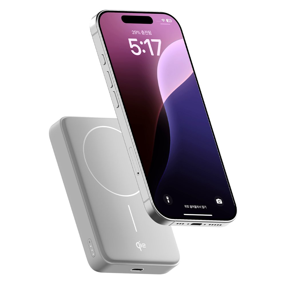 Qi2 15W 맥세이프 초고속 무선 보조배터리 10000mAh QB110 블랙 상세 이미지 2