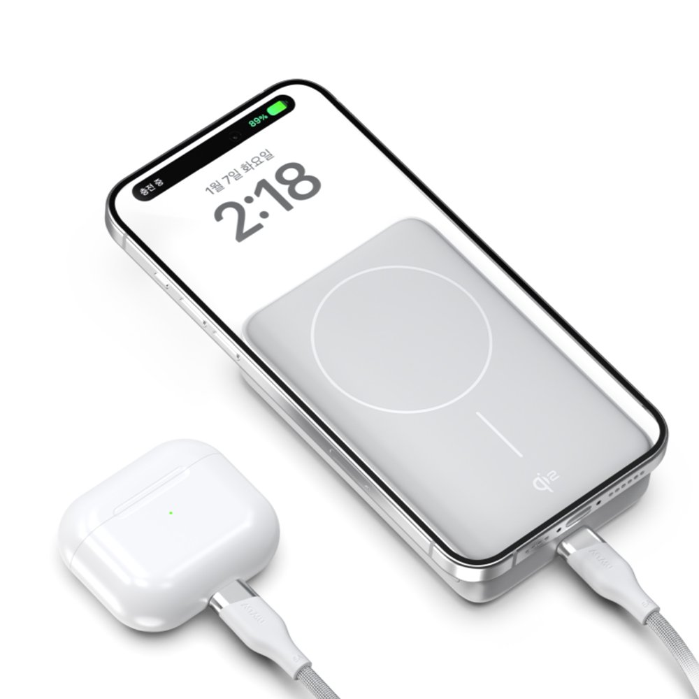 Qi2 15W 맥세이프 초고속 무선 보조배터리 10000mAh QB110 블랙 상세 이미지 2